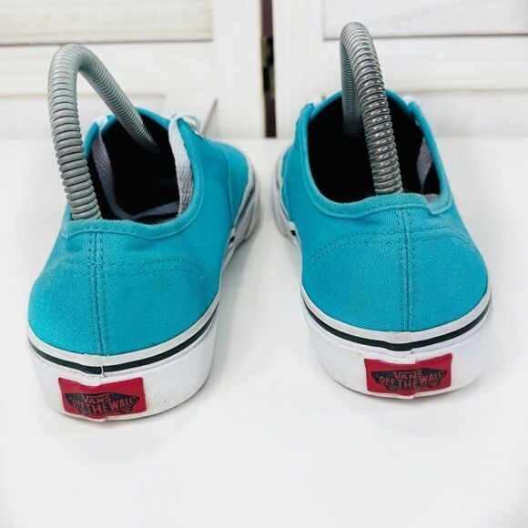 Vans Authentic Canvas Low Top Sneakers Shoes Bright Teal Turquoise Blue 7.5 - Picture 6 of 10